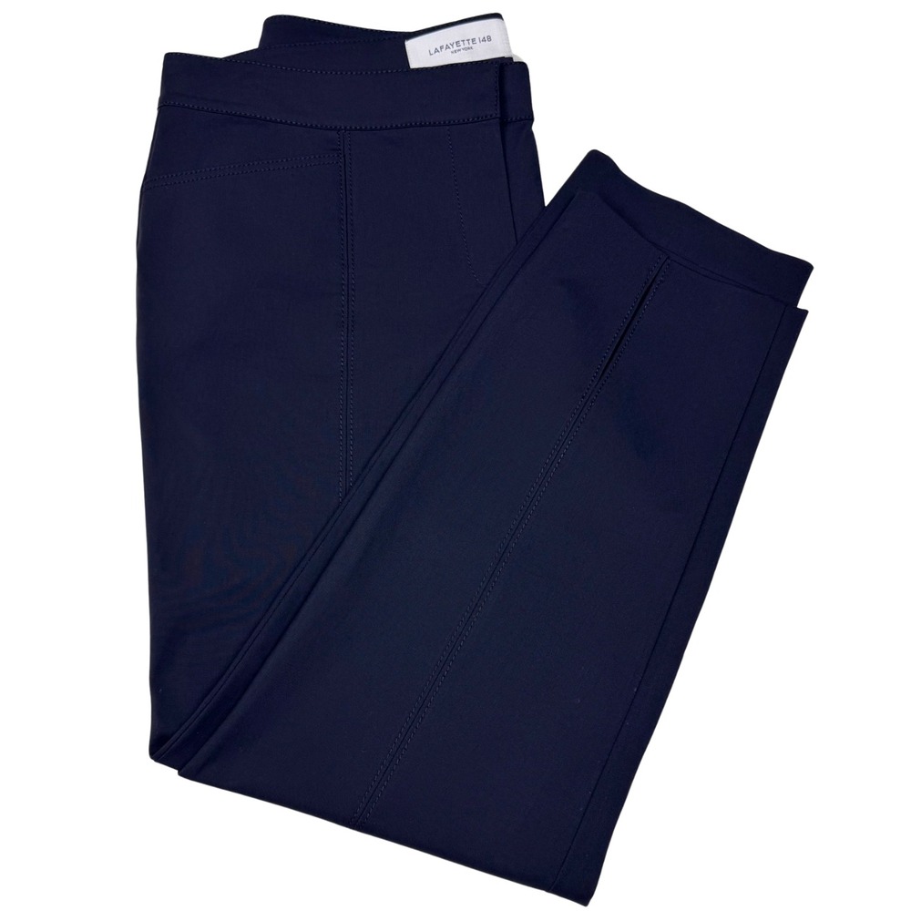Lafayette 148 New York Waldorf Pants Womens Slim Front Slits Sz 6 Gray Corporate